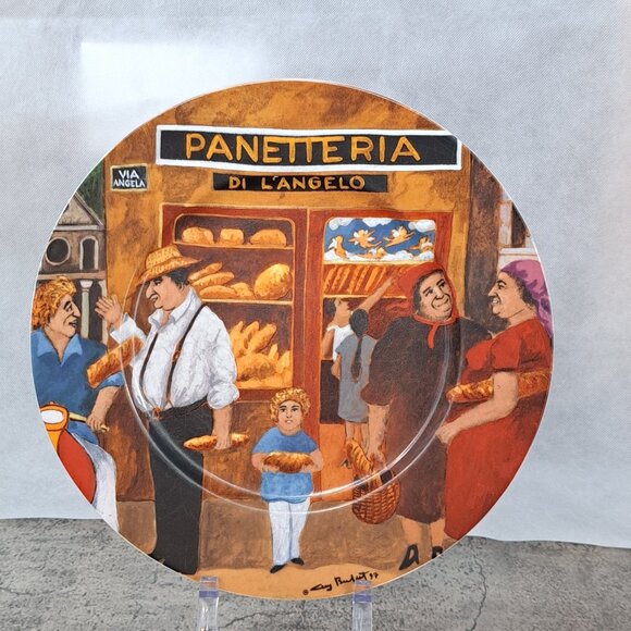 Guy Buffet Tuscan Storefronts Panetteria Porcelain Dinner Plate Made in Germany - Picture 2 of 9